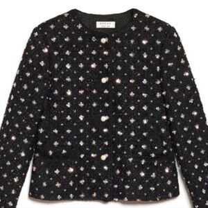 Sister Jane DREAM GRACE EMBELLISHED TWEED JACKET IN BLACK